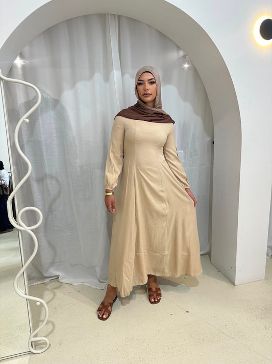 Azra Linen Dress - Beige