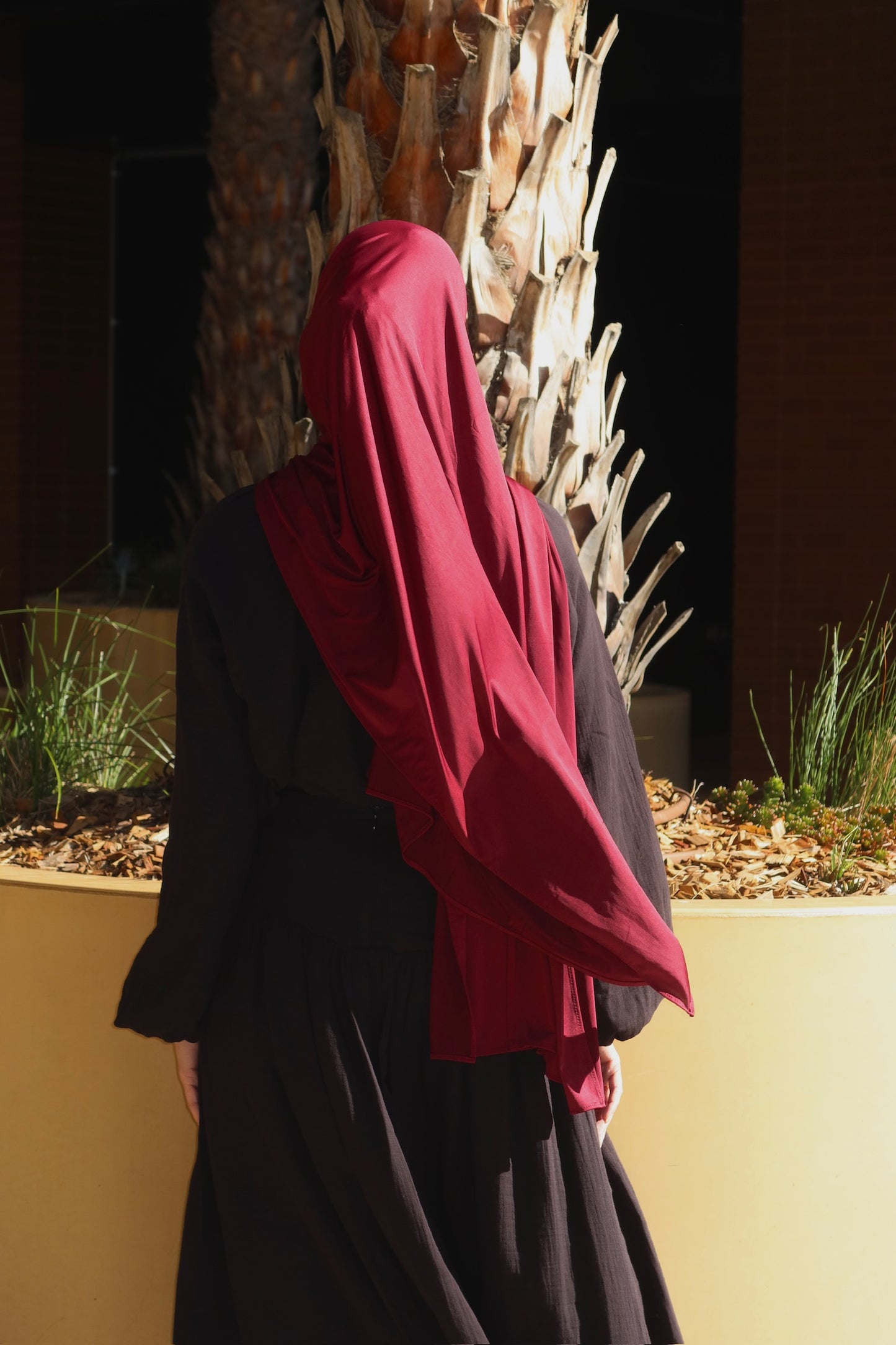 Burgundy Liquid jersey hijab
