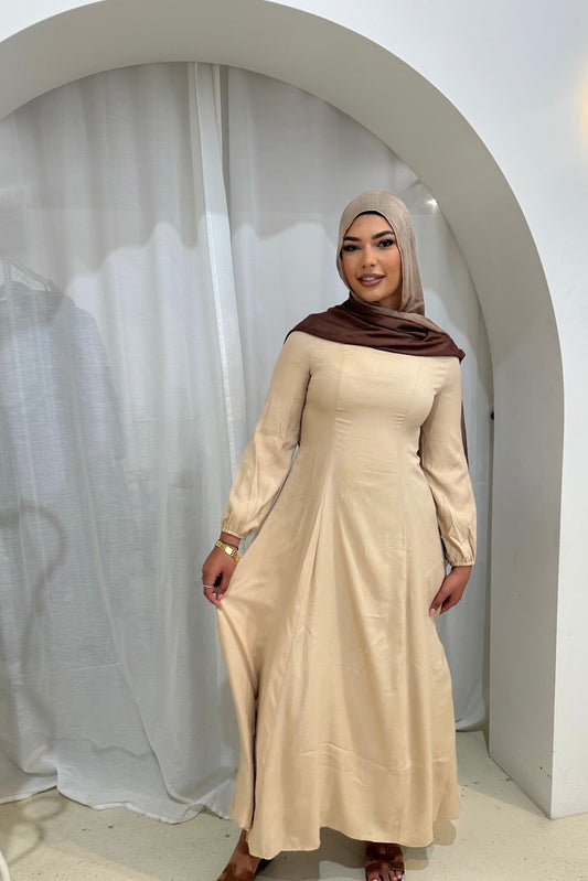Azra Linen Dress - Beige