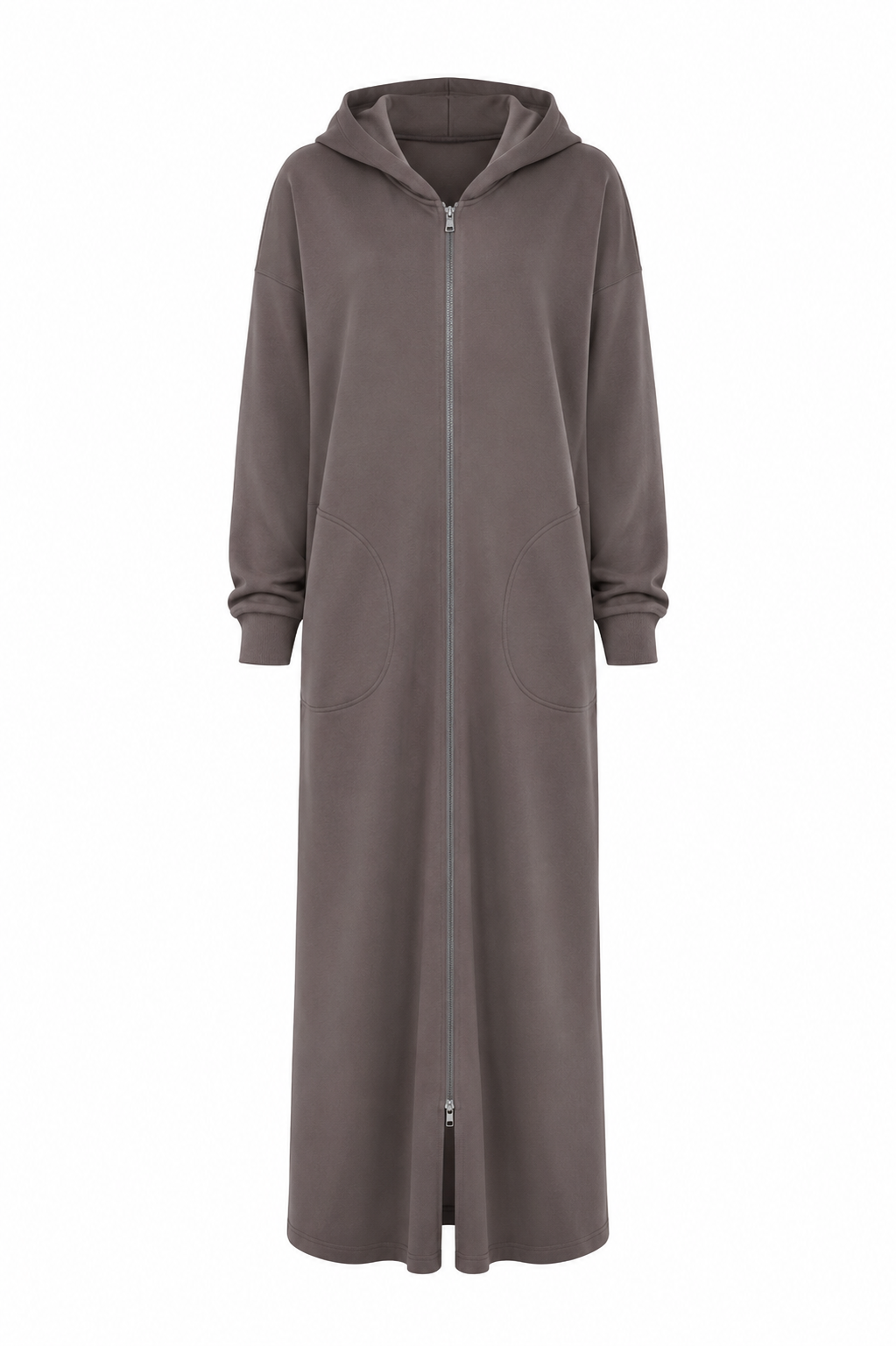 Fleeced long zip jacket