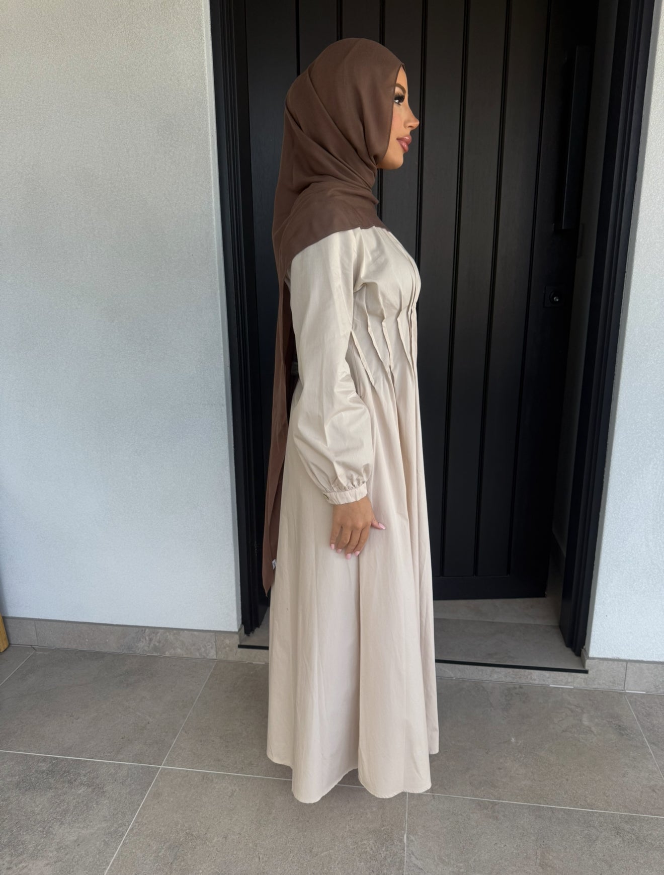 Serene Linen Dress - Beige