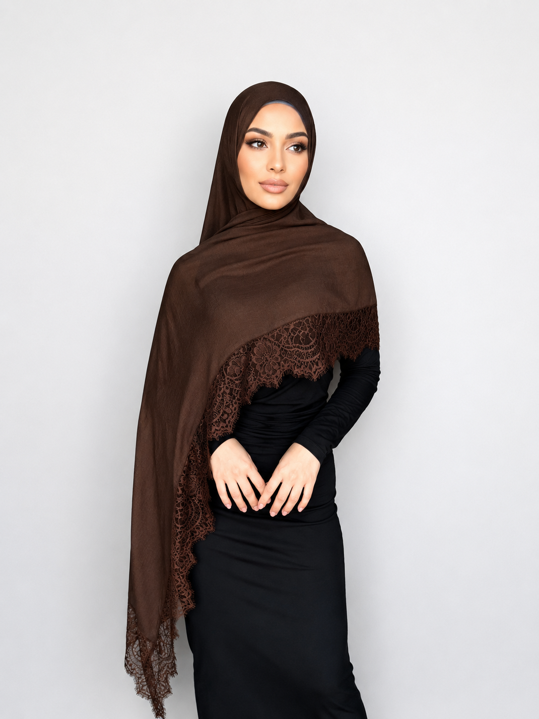 Modal lace hijab set