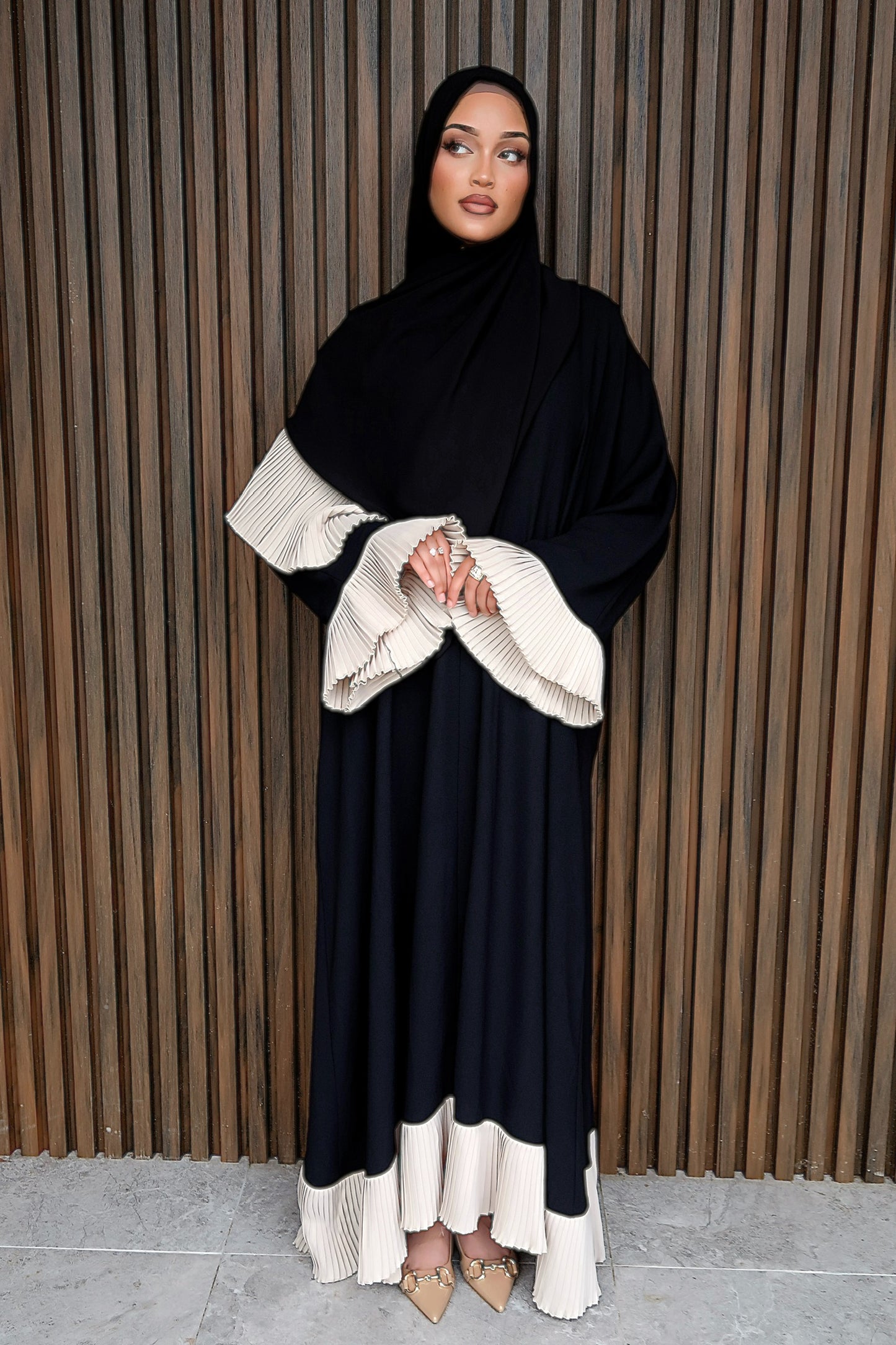 Ruffle Trim Abaya