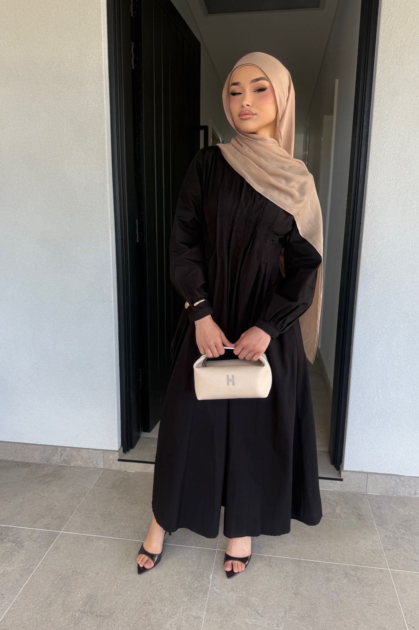 Serene  Linen Dress - Black