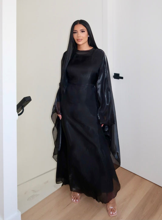 Royal Butterfly Abaya - Black