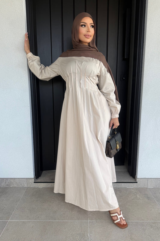 Serene Linen Dress - Beige
