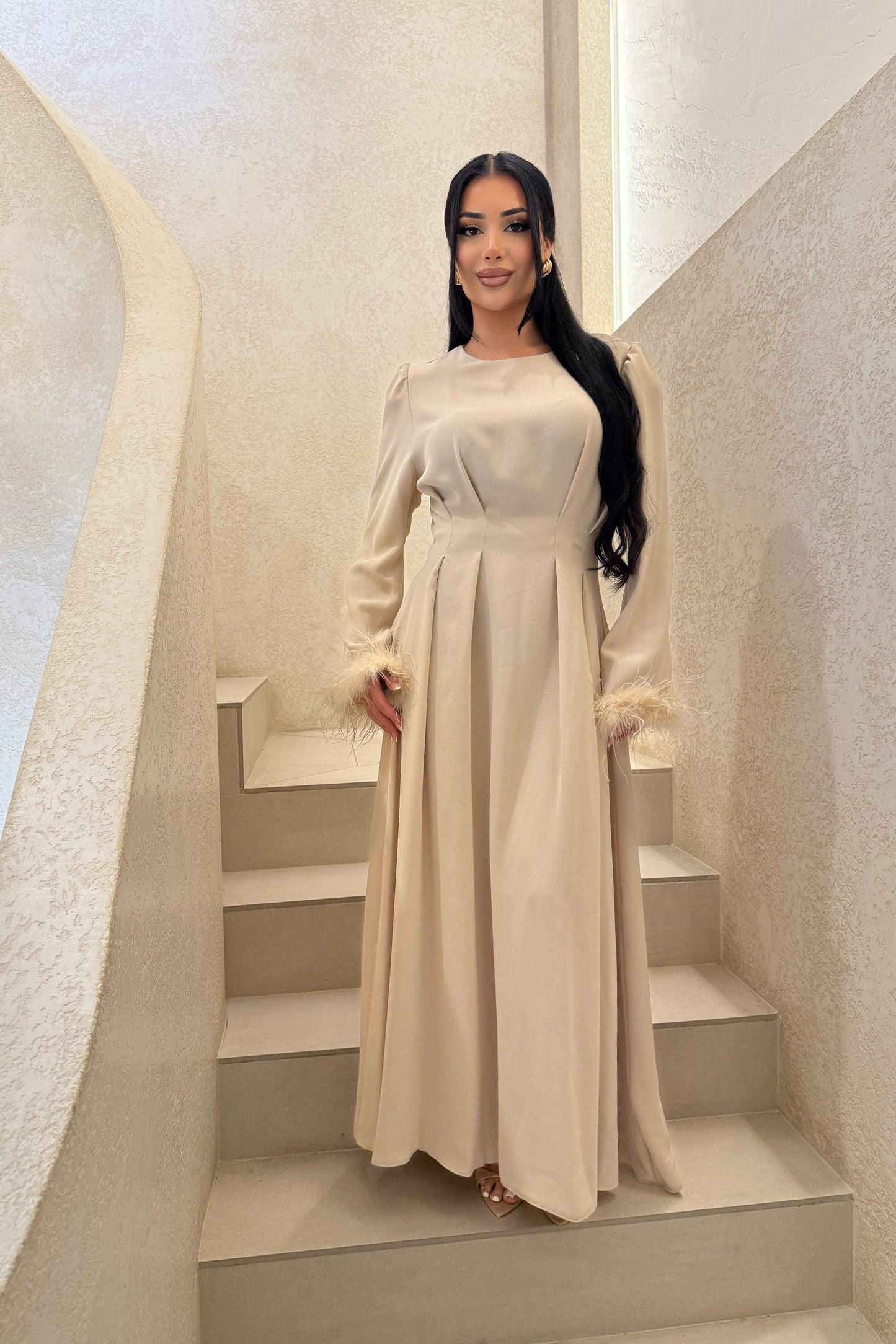 Ethereal Feather Gown - Ivory