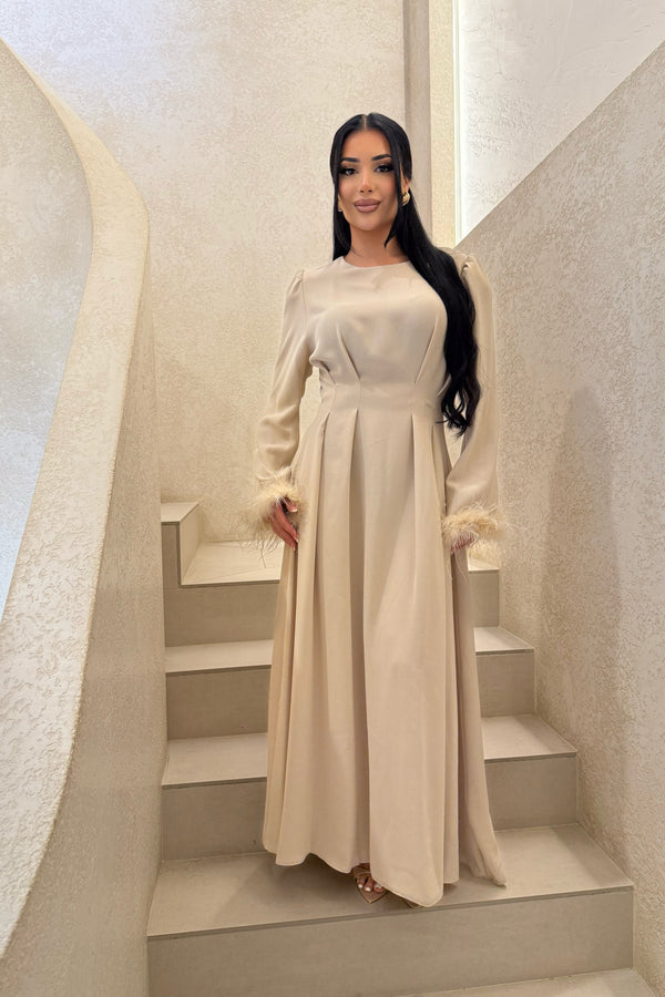 Ethereal Feather Gown - Ivory