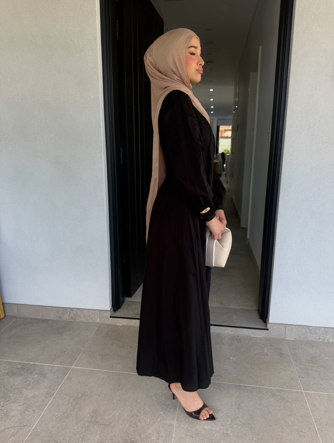 Serene  Linen Dress - Black