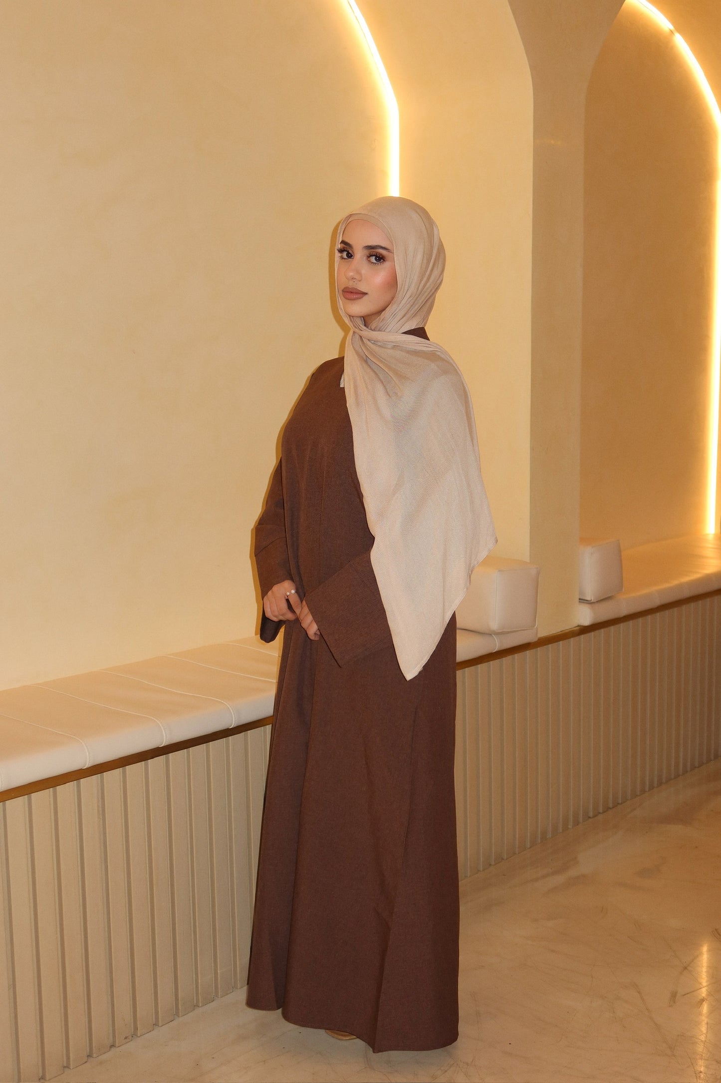 Mira Linen Dress – Coffee