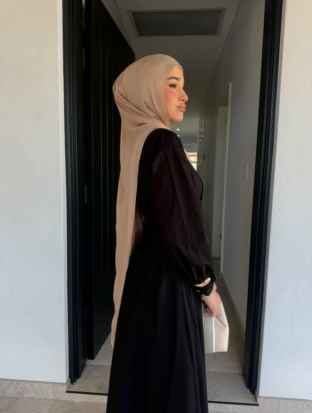 Serene  Linen Dress - Black