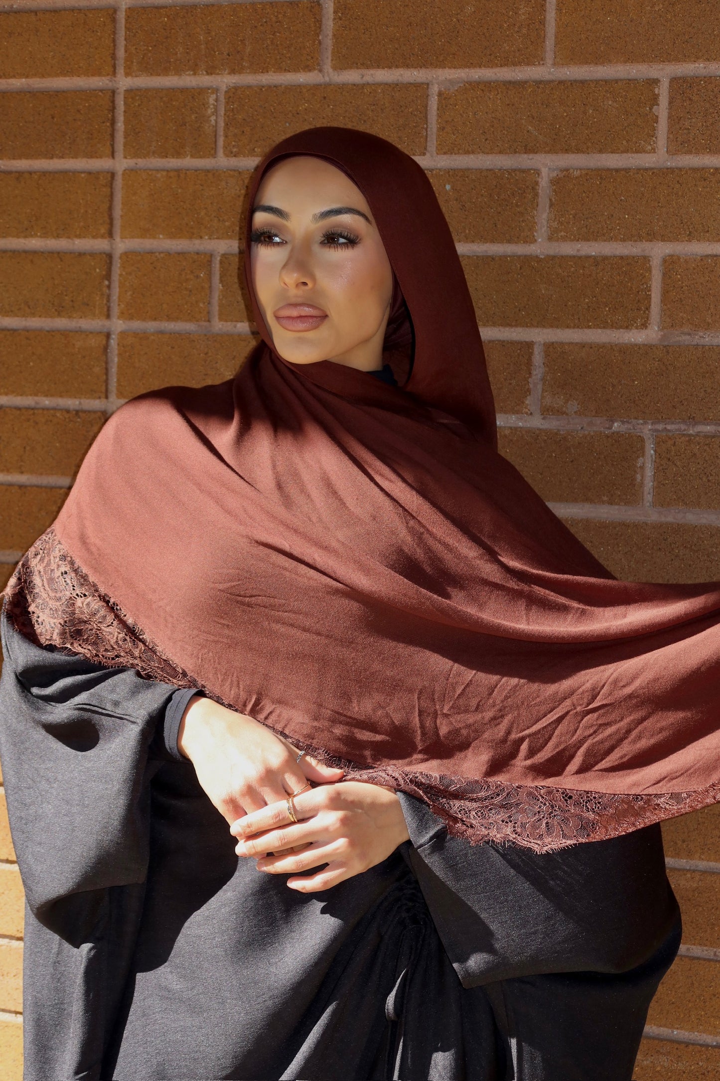 Modal lace hijab set