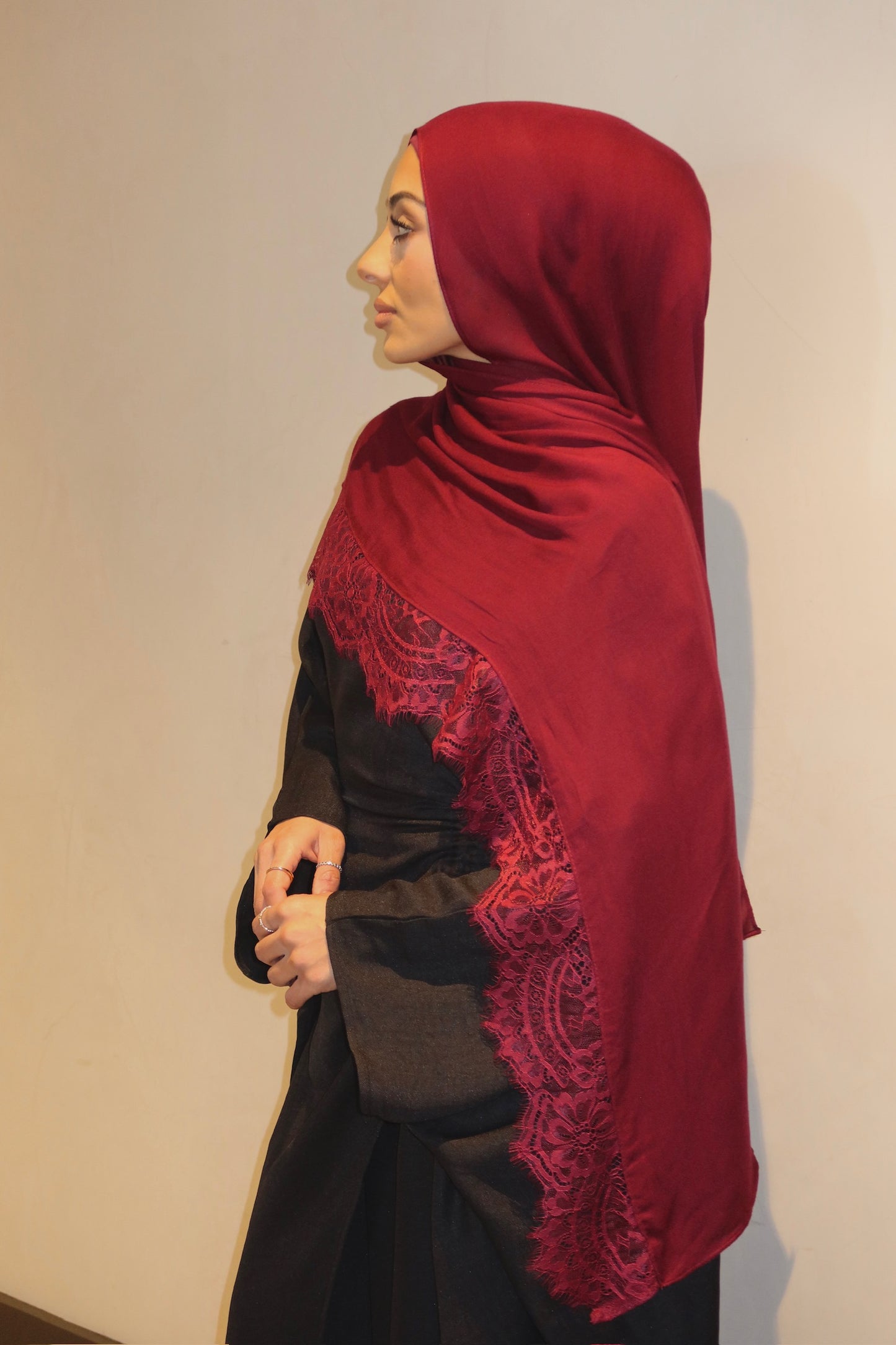 Modal lace hijab set