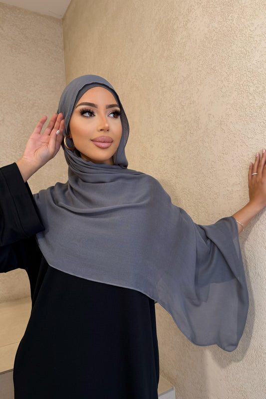 Modal Hijab Set - Steel Blue