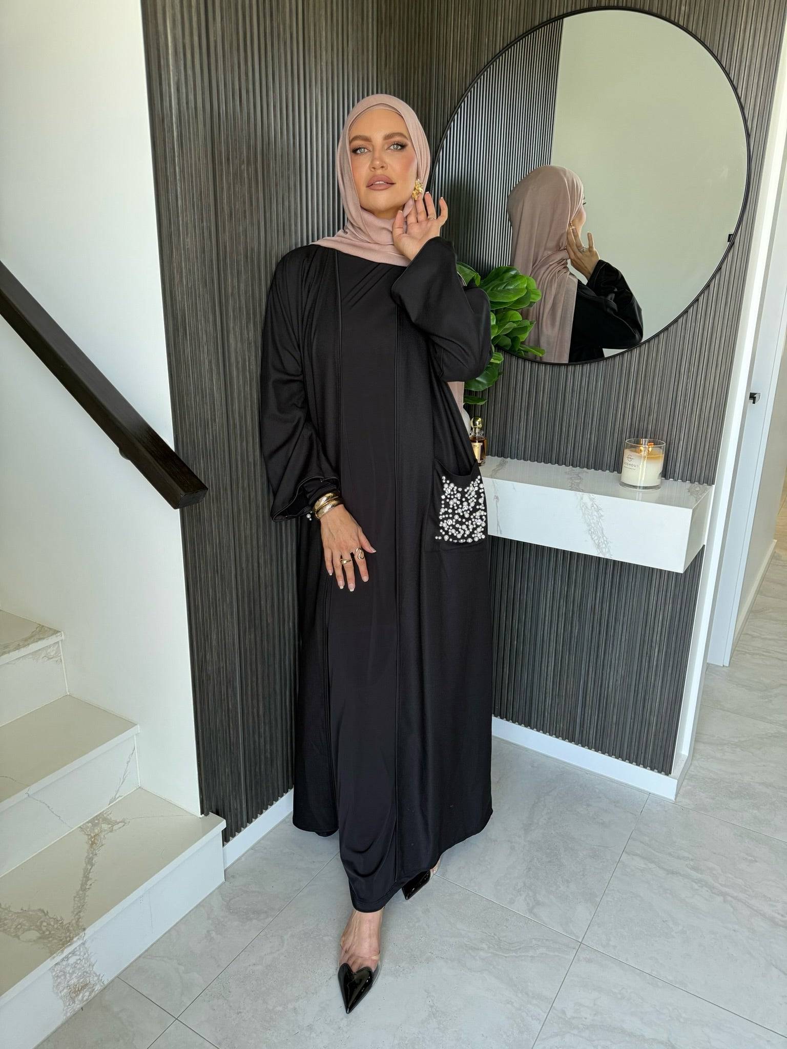 Pearl Open Abaya