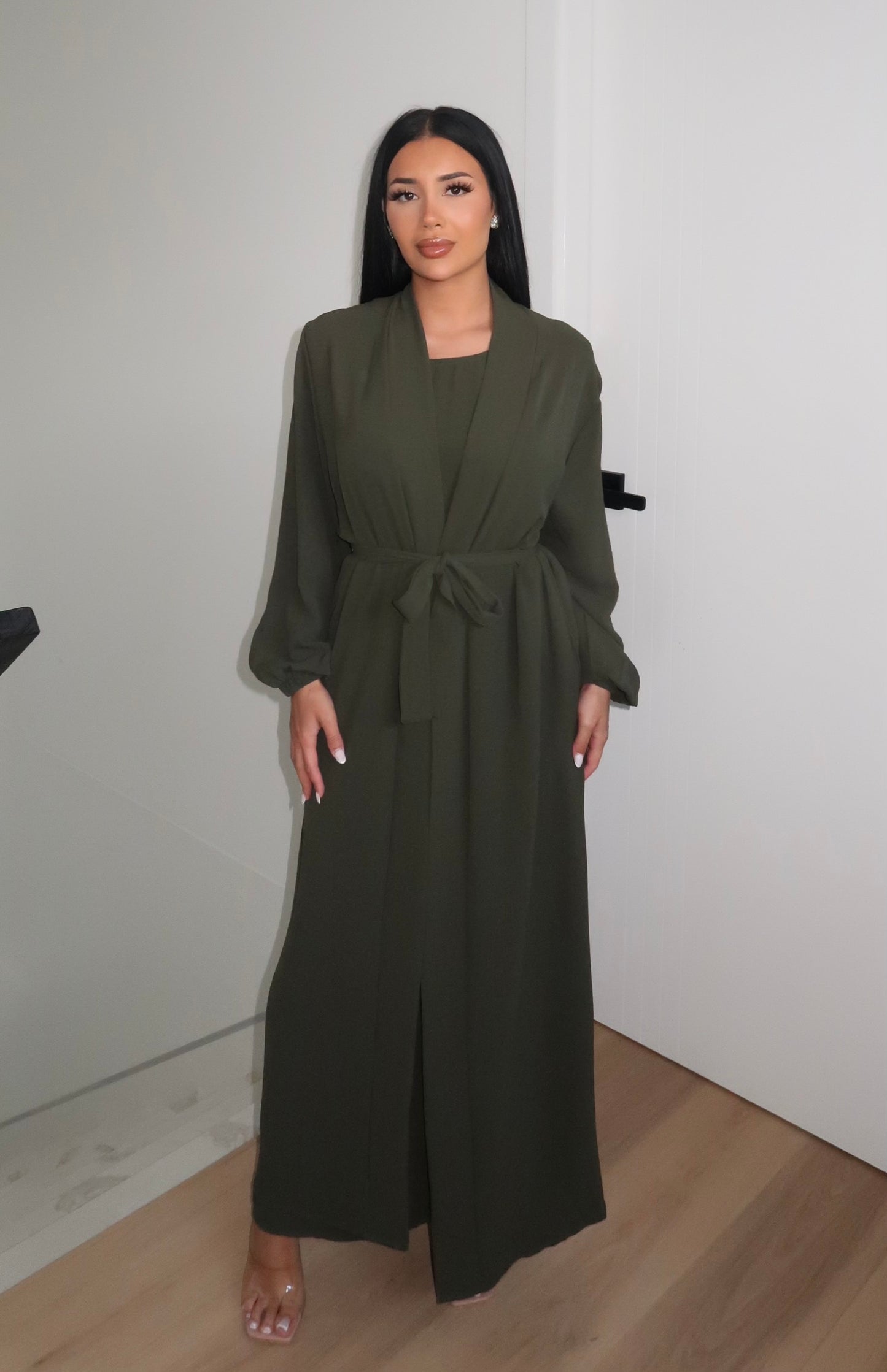 Amal 2-Piece Abaya - Olive