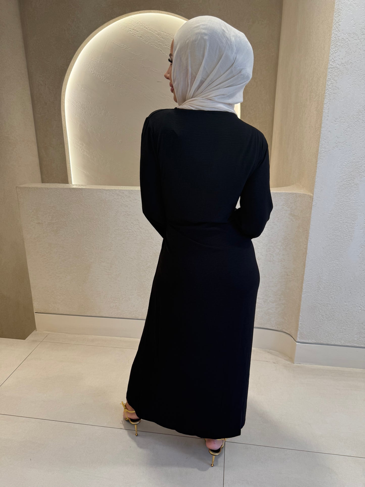 Jasmine Tie Kimono Dress - Black