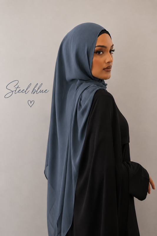 Steel blue hijab set