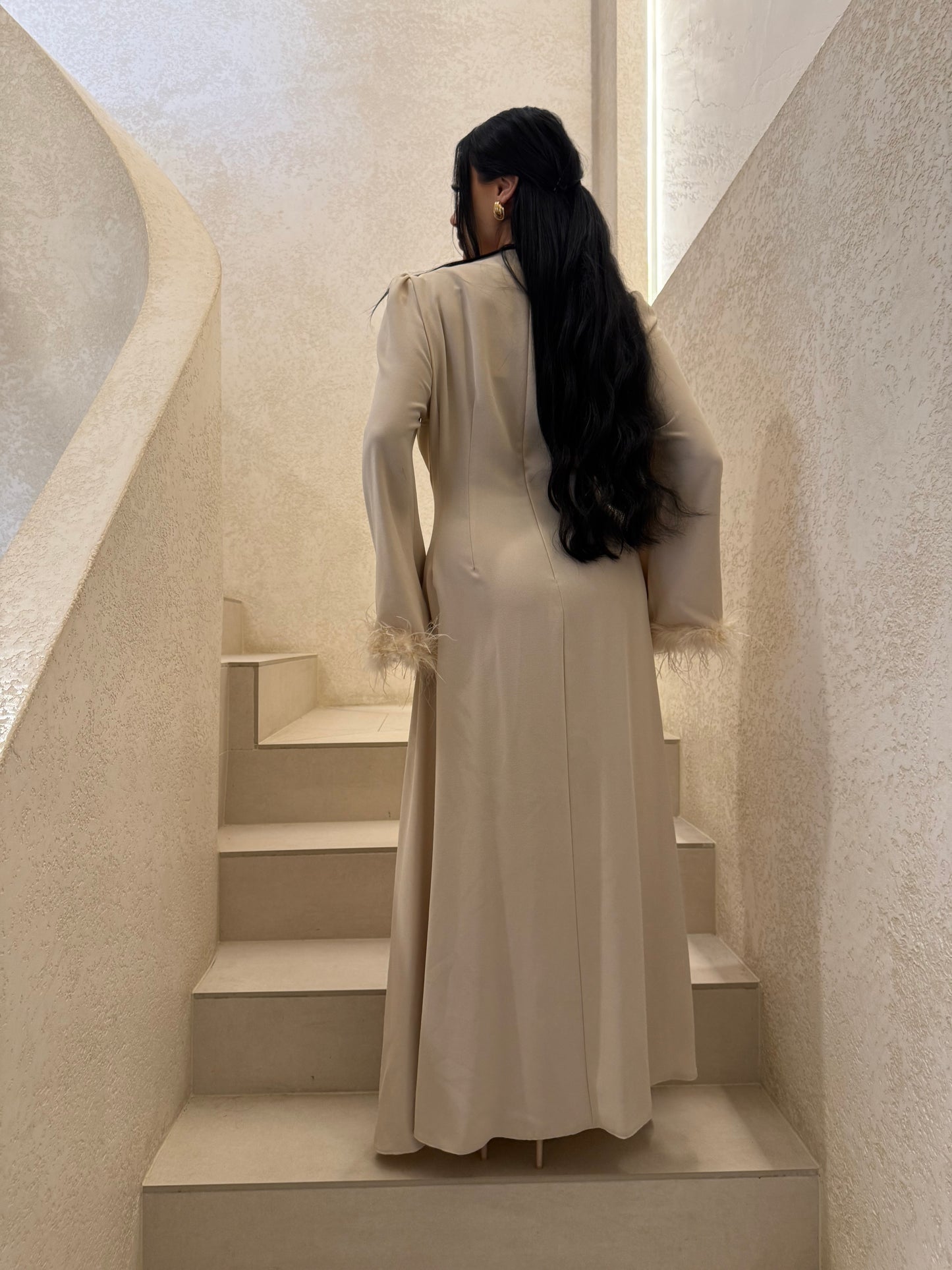 Ethereal Feather Gown - Ivory