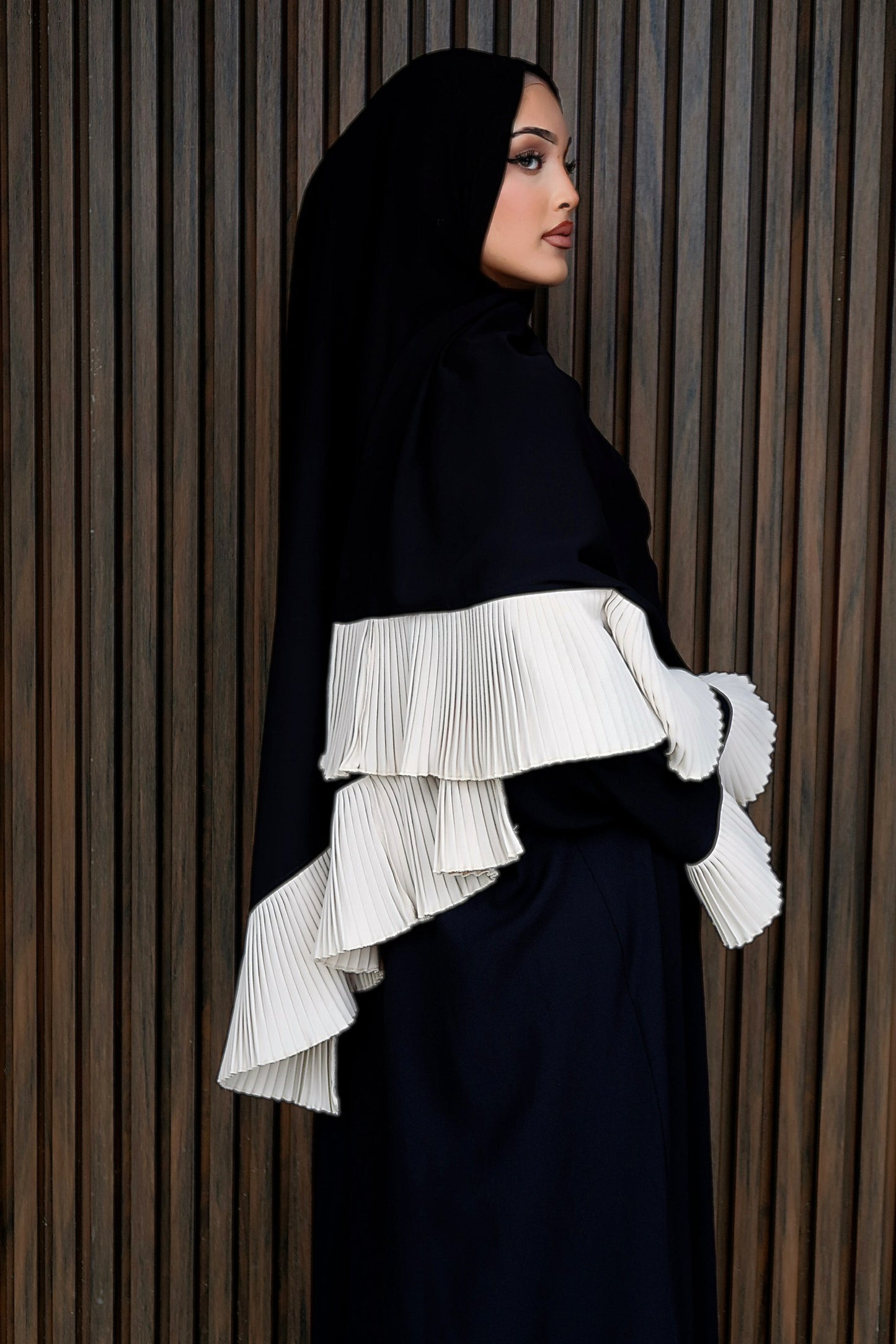 Ruffle Trim Abaya