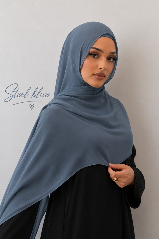 Steel blue hijab set