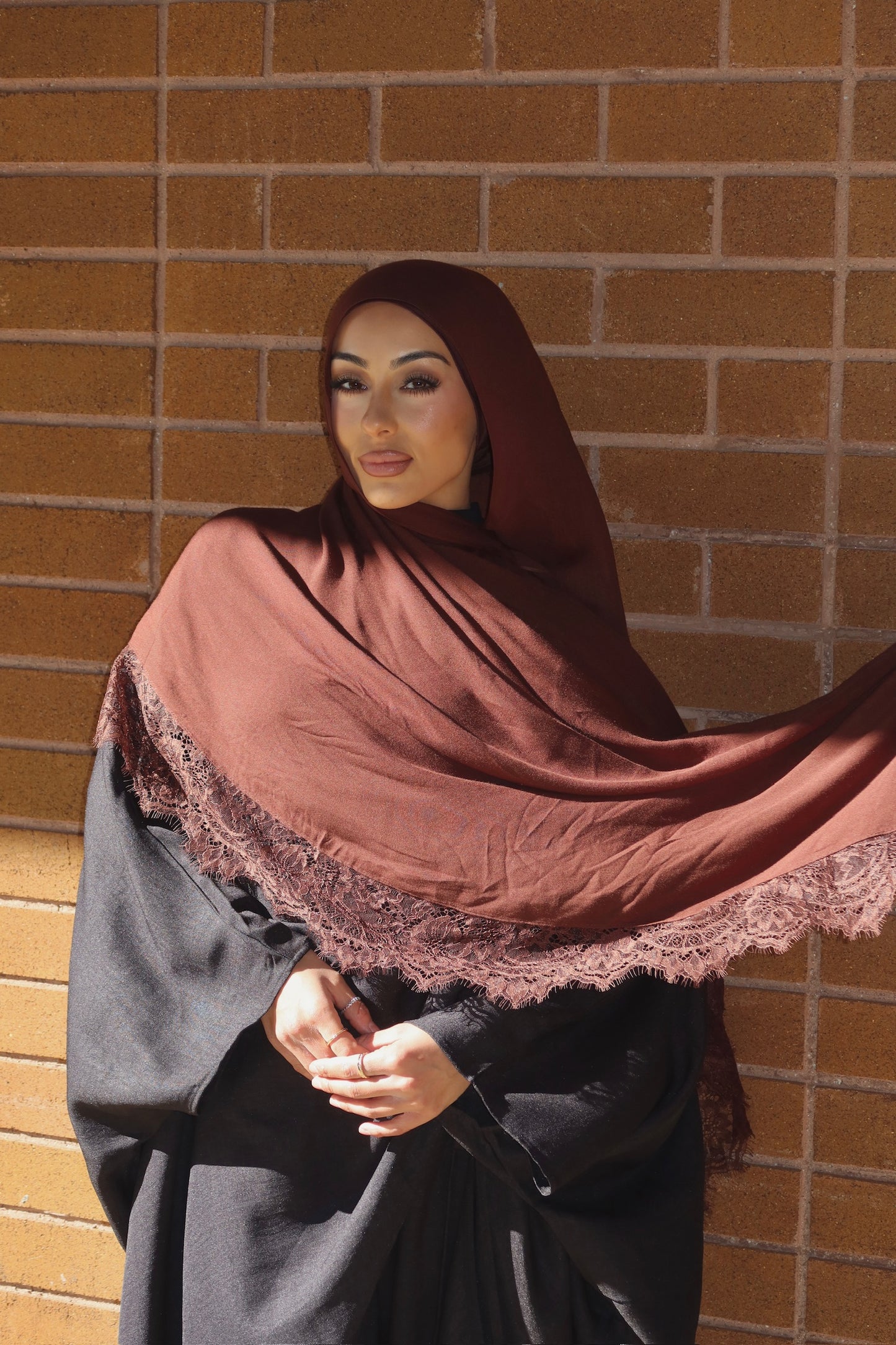 Modal lace hijab set