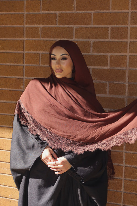 Modal lace hijab set