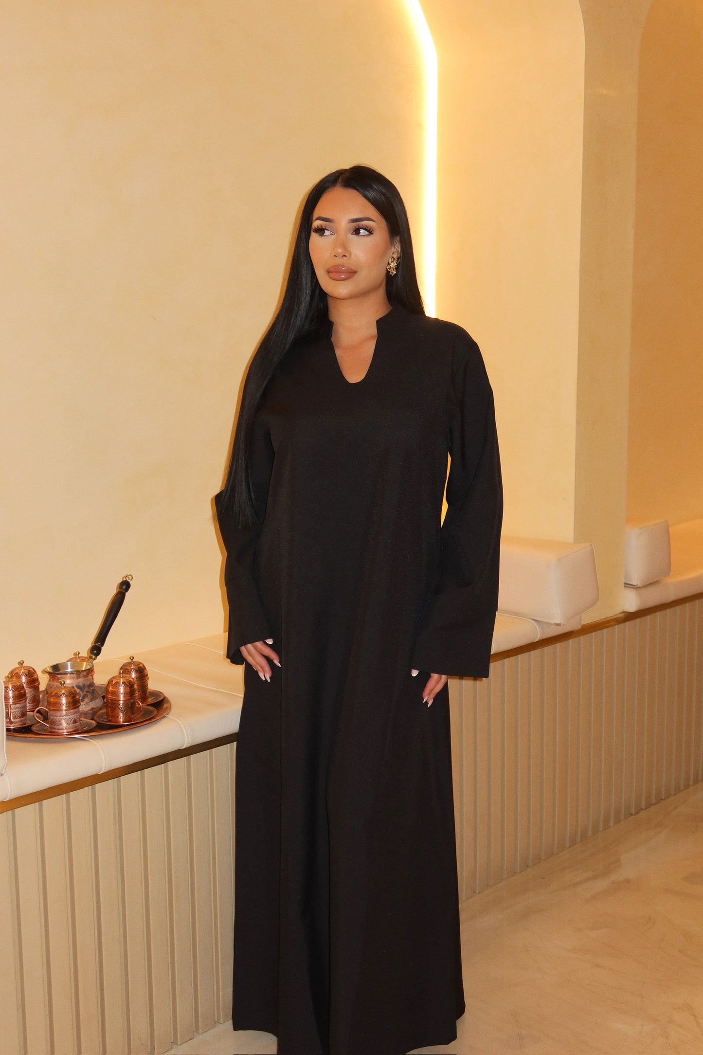 Mira Linen Dress - Black