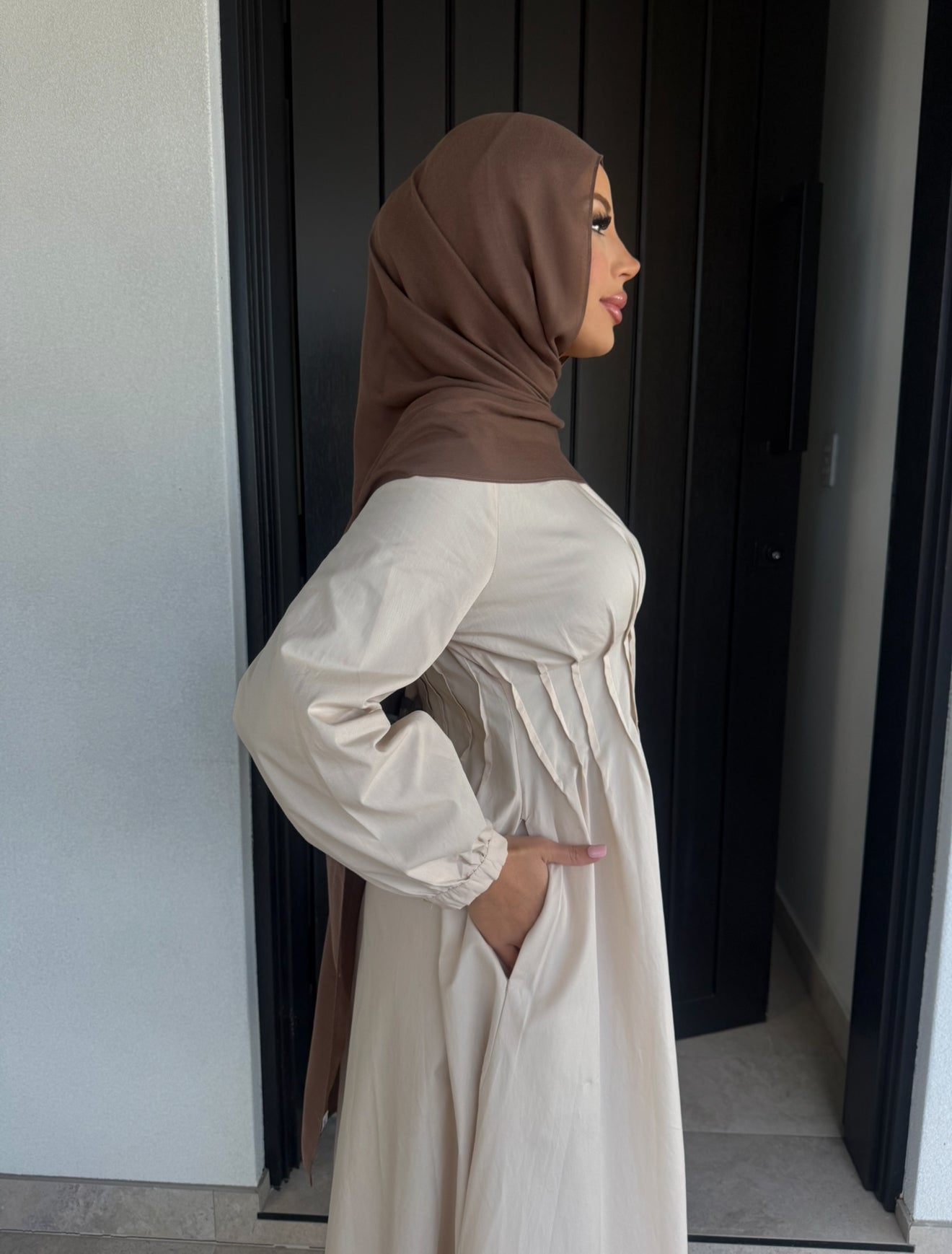Serene Linen Dress - Beige