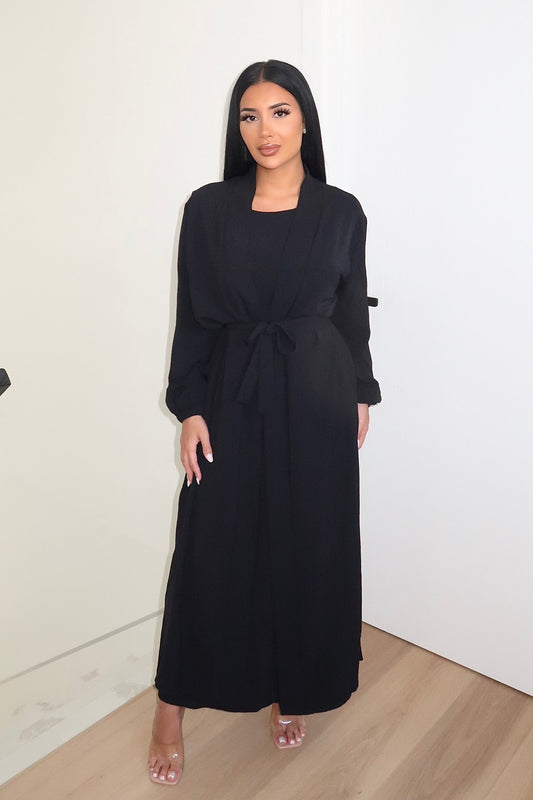 Amal 2-Piece Abaya - Black