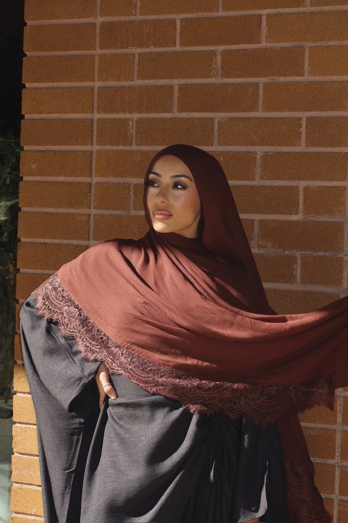 Modal lace hijab set