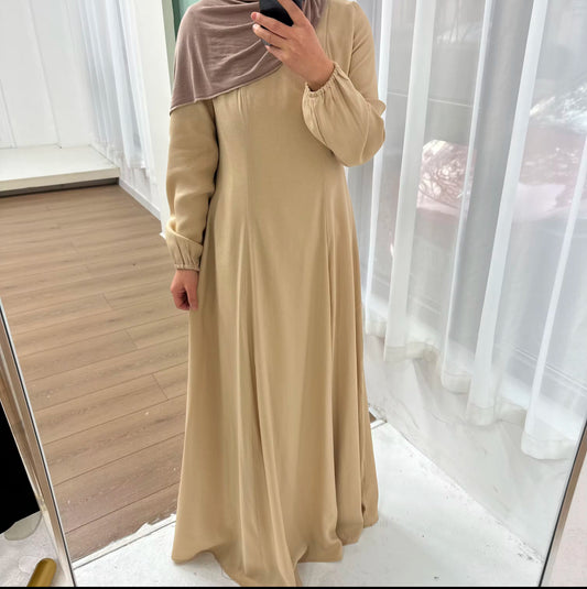 Azra Linen Dress - Beige