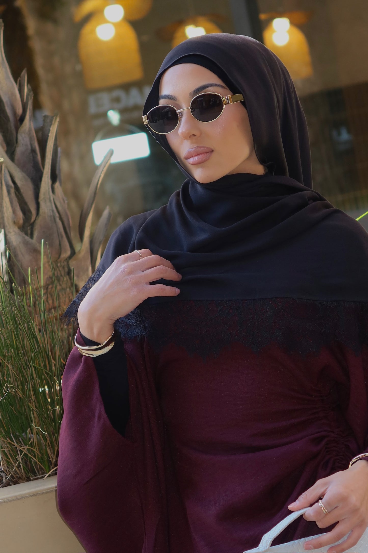 Modal lace hijab set