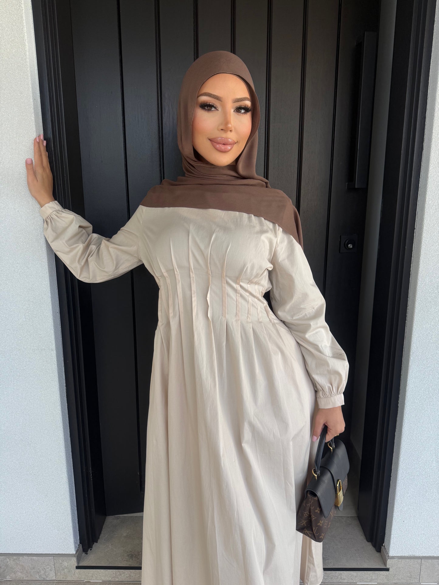 Serene Linen Dress - Beige