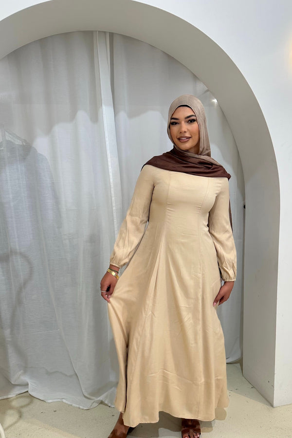 Azra Linen Dress - Beige