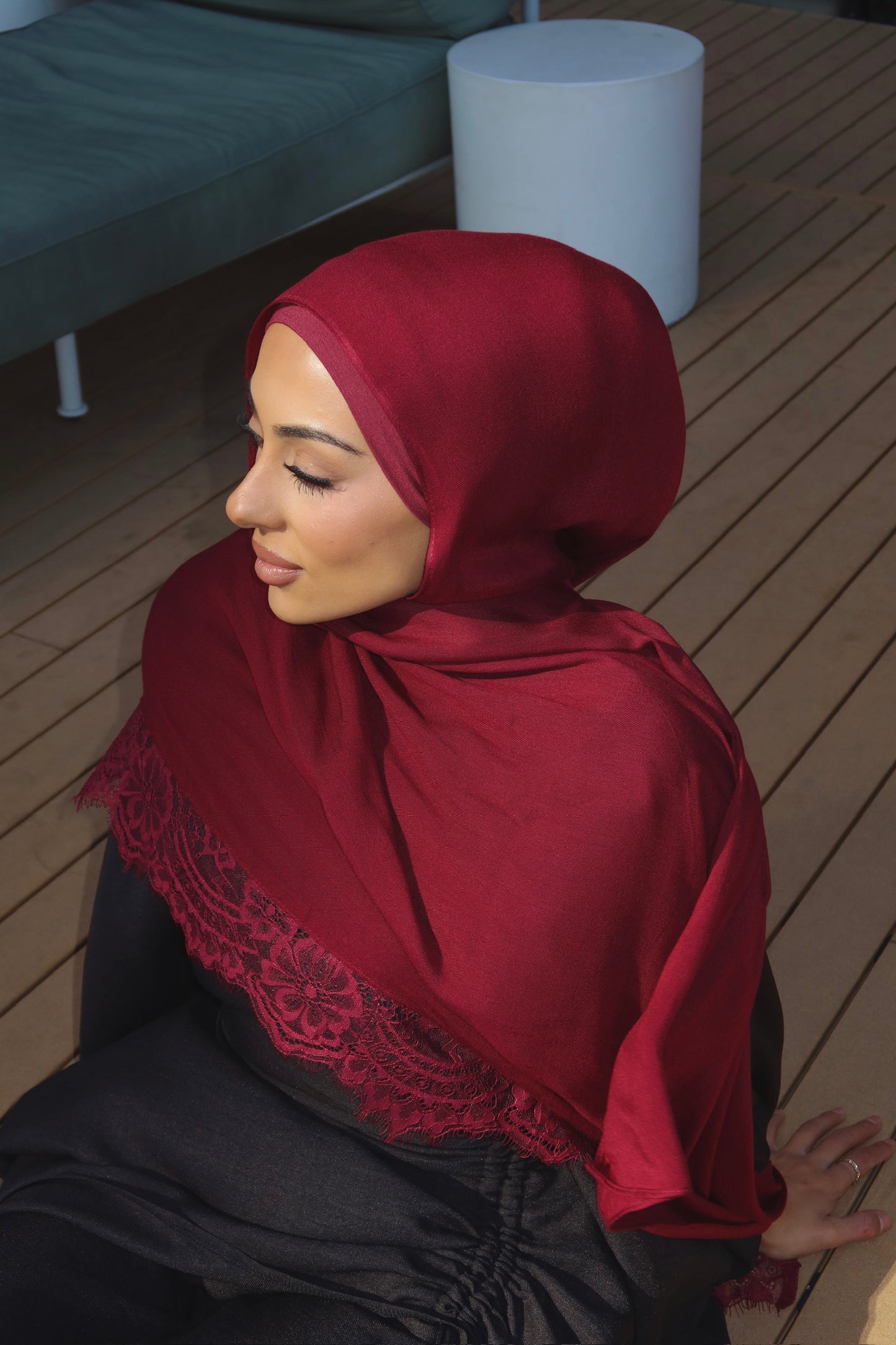 Modal lace hijab set
