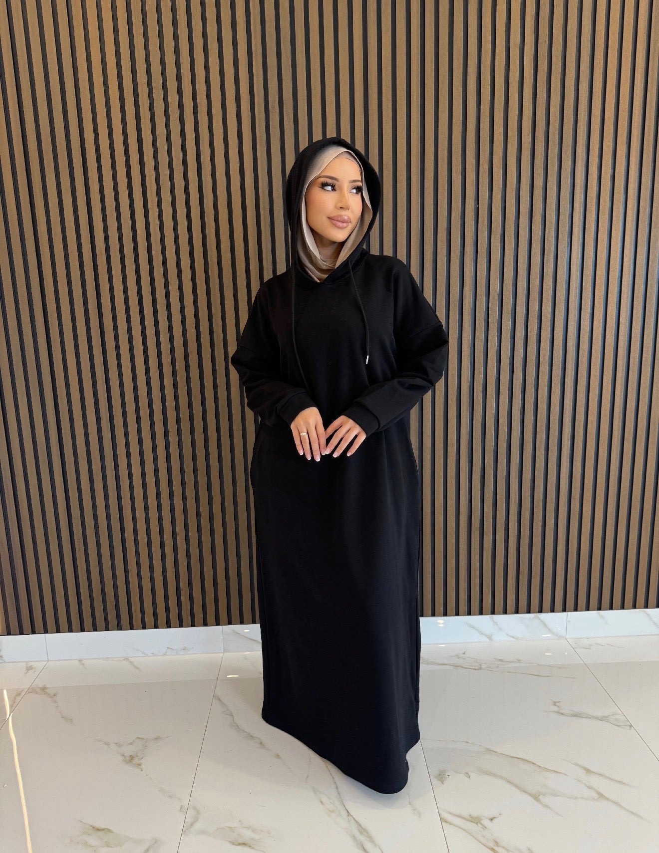 Hooded sweatshirt dress