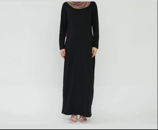 Black Abaya Slip Dress - Black