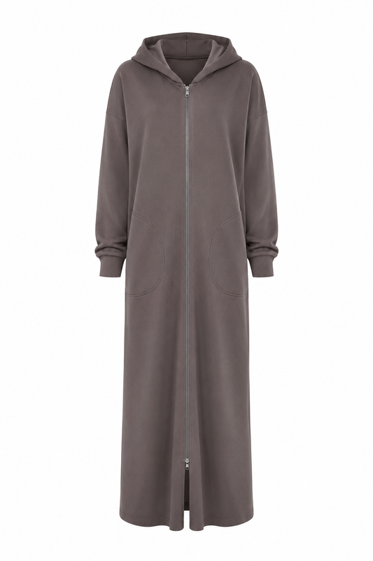 Fleeced long zip jacket