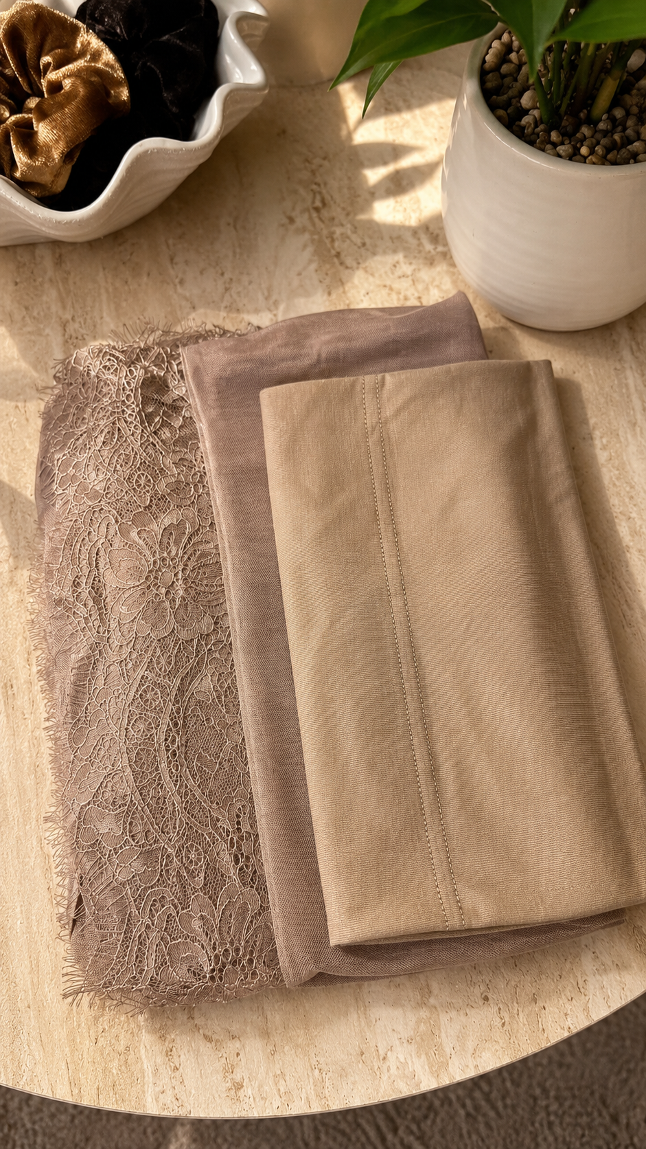 Latte Lace hijab sets