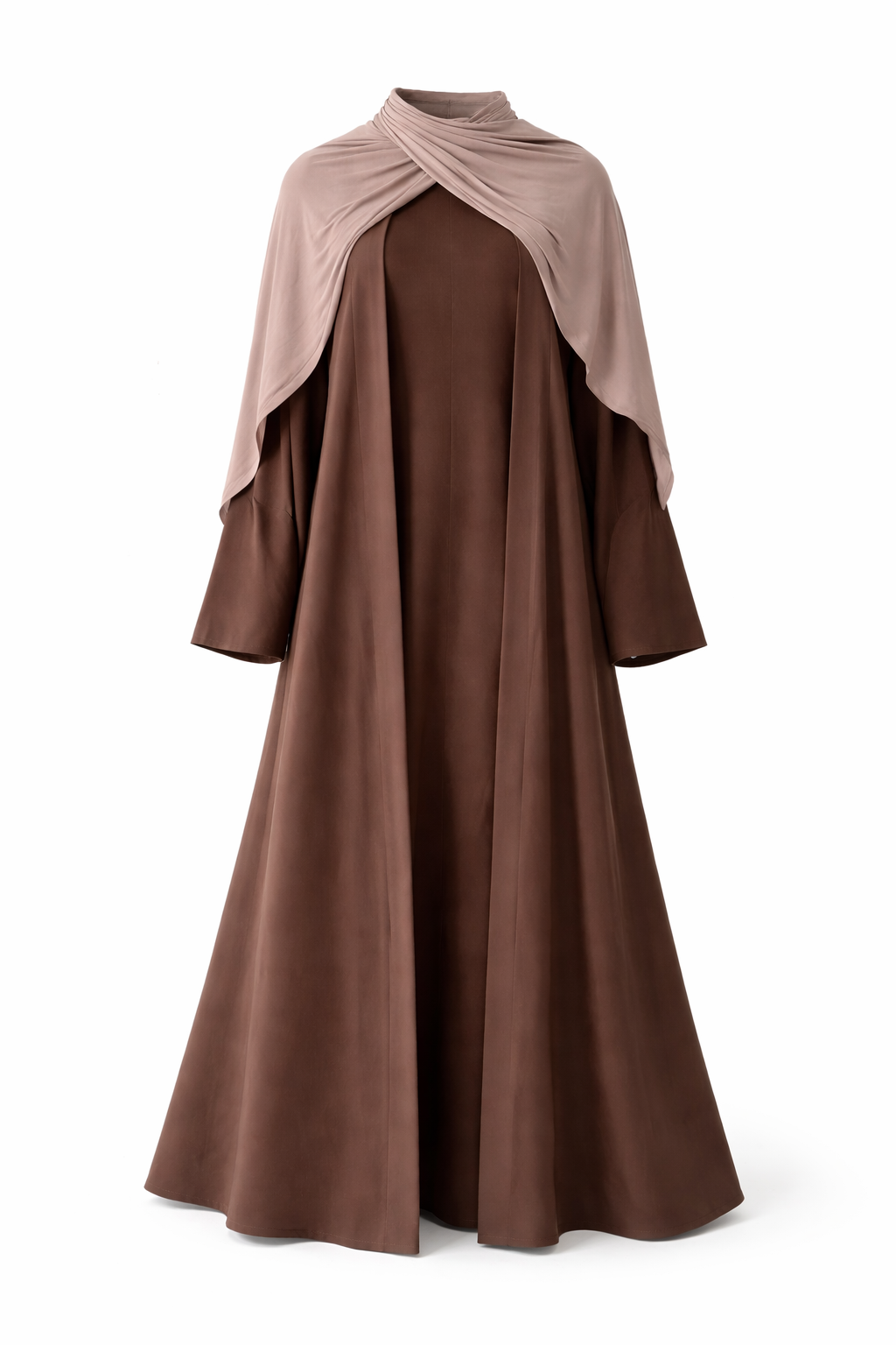 Ezra 3 Piece Abaya - Brown